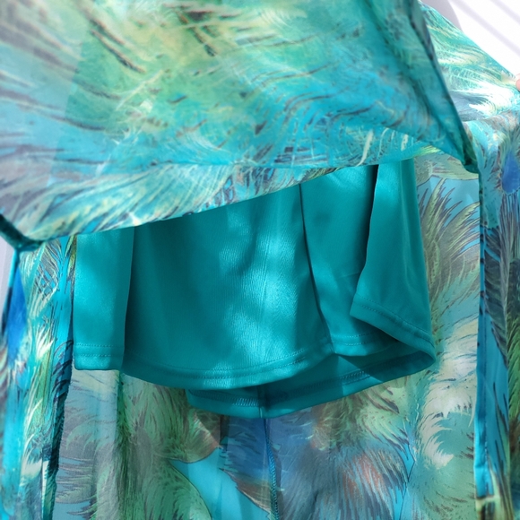 ♡SOLD♡ Luxxel Green Tropical Print Maxi Size S - Picture 9 of 16